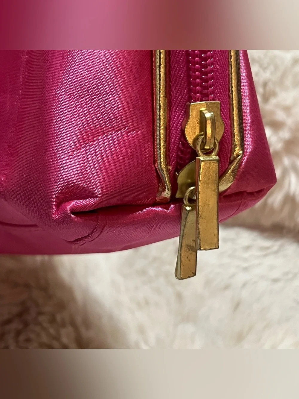 Pink Satin Travel Cosmetic Pouch - Unbranded 02-15